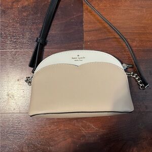 Kate Spade Tan and White Crossbody Bag